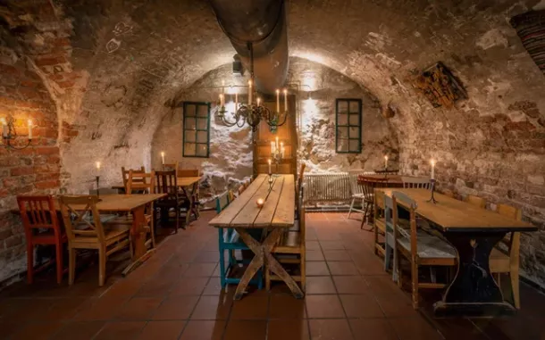 Medieval brick cellar